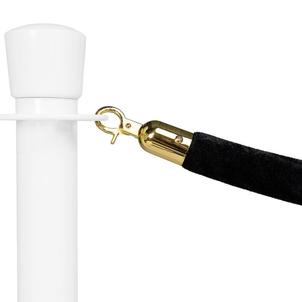 Afzetkoord Zwart met messing kop