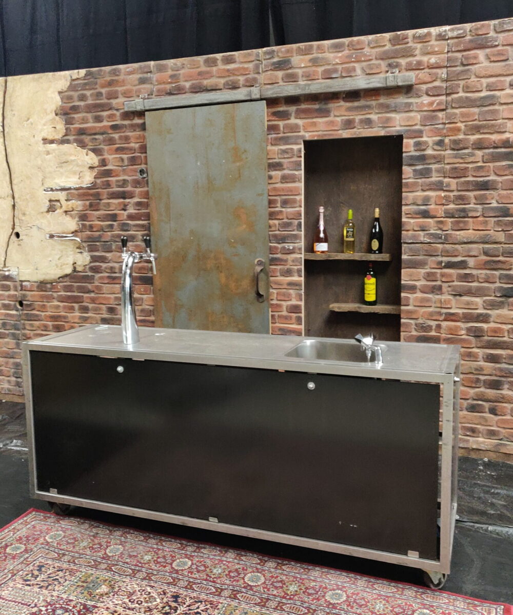 Tapbuffet (zwart) met dubbele kraan en spoelbak (incl afname bier)